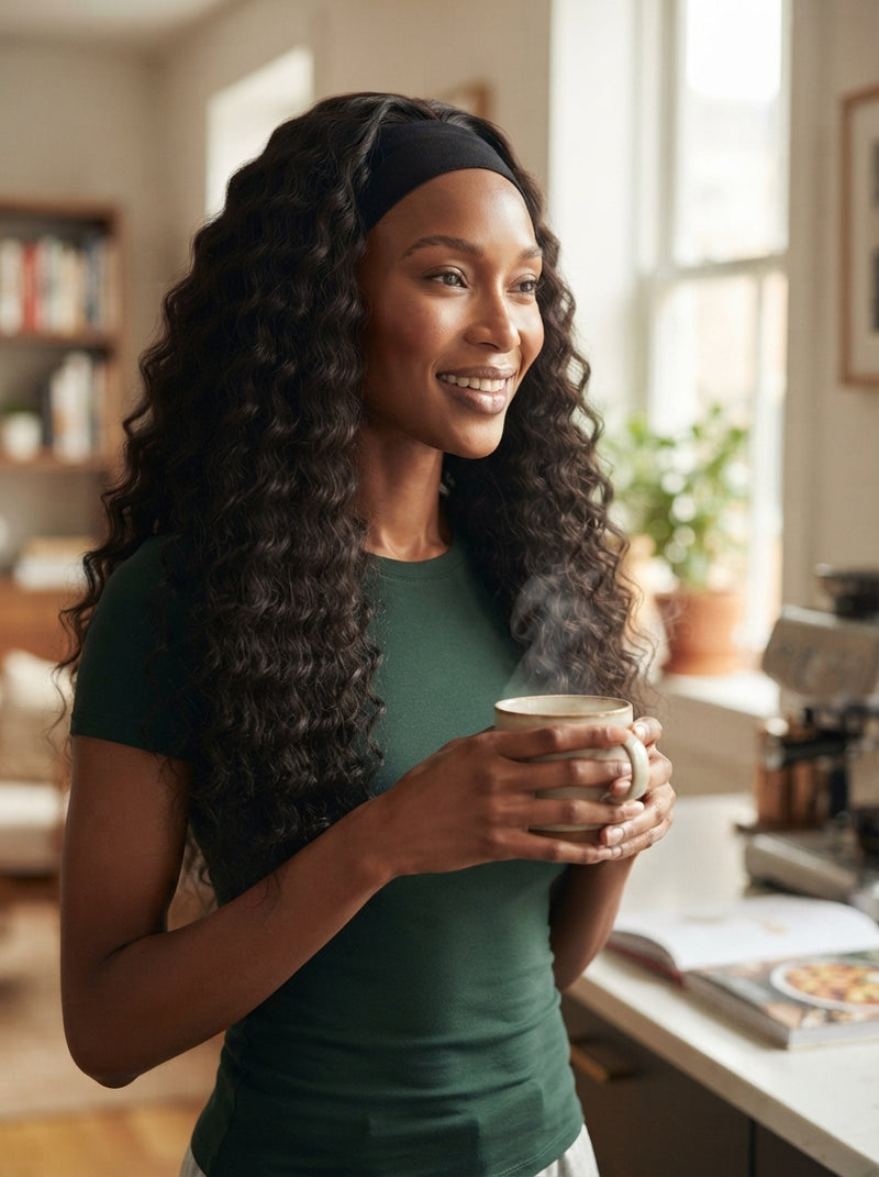 Deep Wave Headband Wig — style photo 2