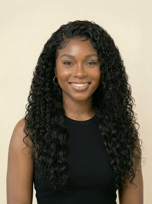 Crown & Texture Deep Wave HD Lace Wig Front