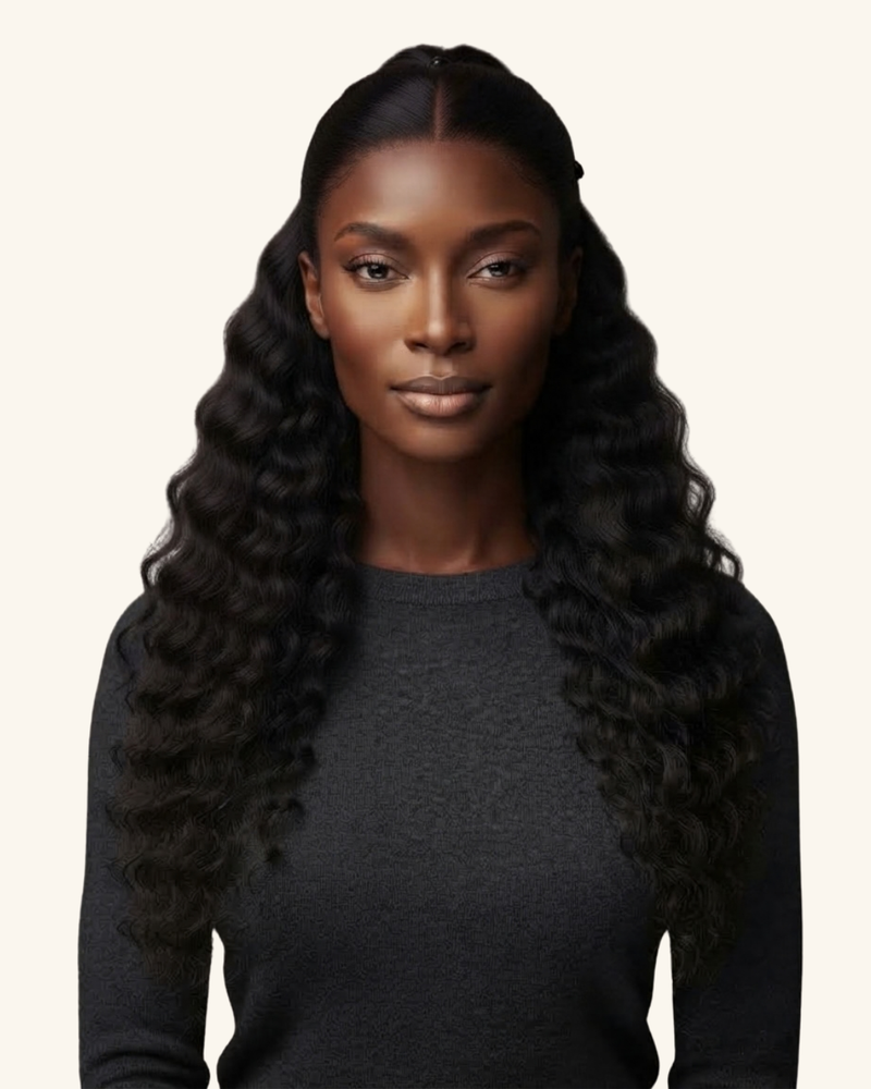 Midnight Glam Deep Wave Wig — style photo 3