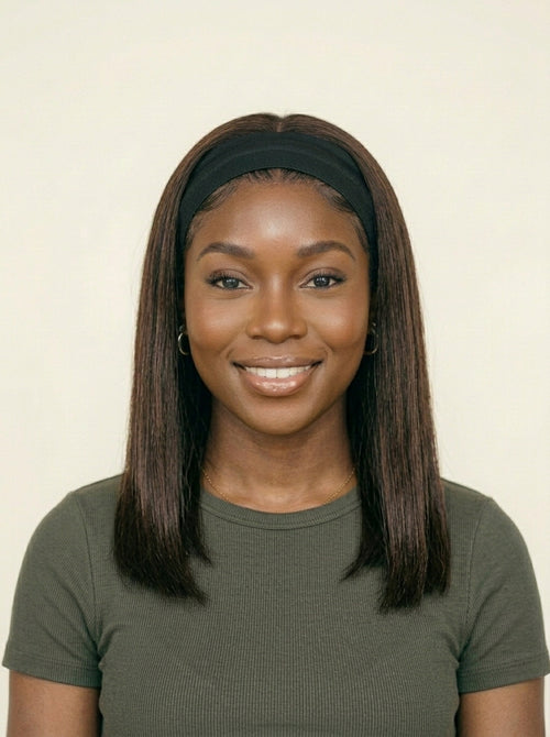 Crown & Texture Straight Headband Wig Front