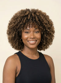 Crown & Texture The Zuri — Curly Wig with Bangs Front